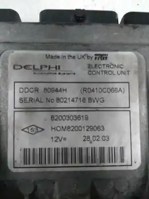 İkinci el araba yedek parçası ecu motor kontrol cihazi için renault clio ii fase ii (b/cb0) 1.5 dci diesel 65 cv / 48 kw oem iam referansları r0410c066a hom8200129063 80944h 8200303619