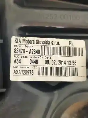 Second-hand car spare part rear left window regulator for kia cee´d concept oem iam references 83470a2340  83450a2010
