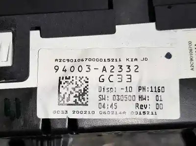 Second-hand car spare part dashboard for kia cee´d concept oem iam references 94003a2332  