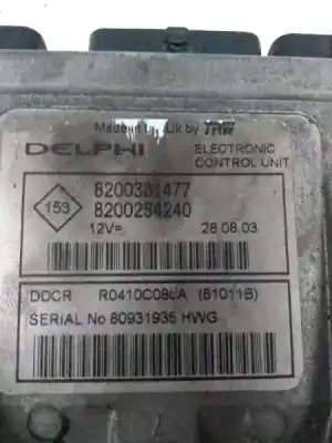 Автозапчастина б/у ебу контролер двигуна для renault clio ii fase ii (b/cb0) 1.5 dci diesel посилання на oem iam r0410c080a 8200254240 81011b 8200331477