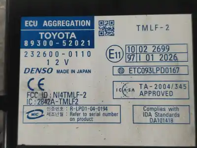Автозапчастина б/у електронний модуль для toyota yaris (ksp9/scp9/nlp9) básico посилання на oem iam 8930052021  2326000110
