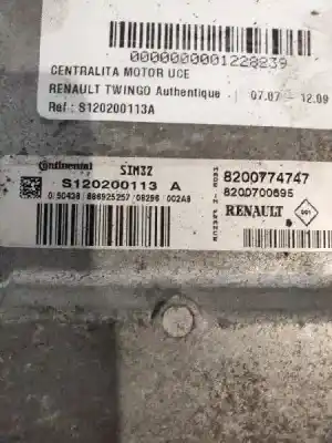 Second-hand car spare part ecu engine control for renault twingo authentique oem iam references s120200113a 8200774747 sim32 8200700695