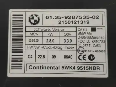 Peça sobressalente para automóvel em segunda mão módulo eletrônico por bmw x1 (e84) xdrive 18d referências oem iam 6135928753502 5wk49515nbr 9287535