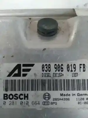 Pezzo di ricambio per auto di seconda mano centralina motore per seat alhambra (7v8) 1.9 tdi riferimenti oem iam 0281010664 edc15p 038906019fb