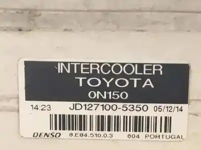 Peça sobressalente para automóvel em segunda mão intercooler por toyota auris active referências oem iam jd1271005350  0n150 8e8451003