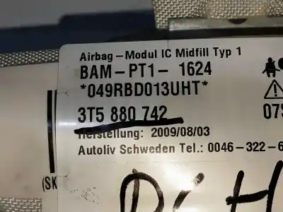 Автозапчастина б/у передня права подушка безпеки для skoda superb combi (3t5) comfort посилання на oem iam 3t5880742  