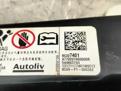 Second-hand car spare part front right curtain airbag for opel mokka x color edition start/stop oem iam references 95327401  