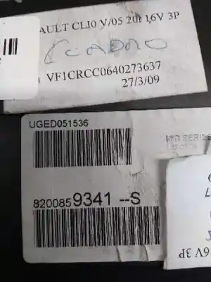 Peça sobressalente para automóvel em segunda mão quadrante por renault clio iii 2.0 16v referências oem iam 8200859341s  uged051536