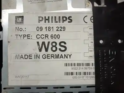 Second-hand car spare part audio system / radio cd for opel vectra b berlina comfort oem iam references 09181229  