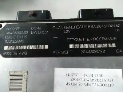 Second-hand car spare part ecu engine control for citroen jumpy (u6u_) 1.9 d oem iam references r04080028b 9644506780 80923b 9641390180