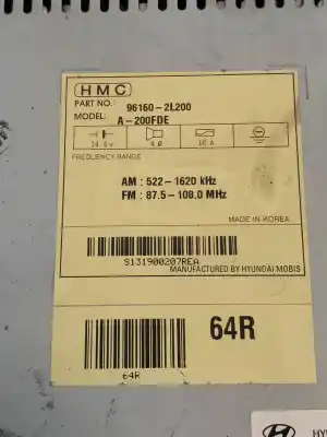 Peça sobressalente para automóvel em segunda mão sistema de áudio / rádio cd por hyundai i30 (fd) 1.6 crdi referências oem iam 961602l200  