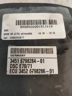 Peça sobressalente para automóvel em segunda mão abs por bmw serie x5 (e70) 3.0 xdrive40d referências oem iam 0265250817 3451678012607 3451679828401 0265960359