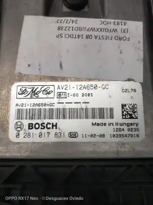 Second-hand car spare part ecu engine control for ford fiesta (cb1) titanium oem iam references 0281017831  av2112a650gc