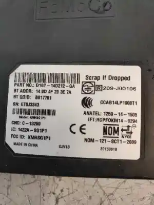 Second-hand car spare part electronic module for ford fiesta (ccn) black edition oem iam references d1bt14d212ga  