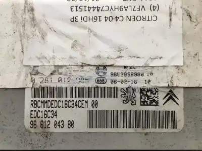 Second-hand car spare part ecu engine control for citroen c4 coupe collection oem iam references 0281012985 1039s14116 edc16c34 bosch 9661204380 9653958980