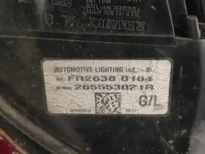 Second-hand car spare part left tailgate light for renault clio iv limited oem iam references 265553021r  