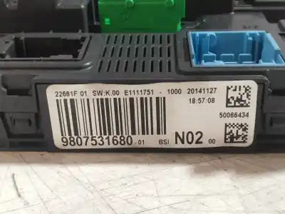 Peça sobressalente para automóvel em segunda mão caixa de fusíveis e relés por citroen c-elysée seduction referências oem iam 9807531680  