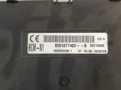 Second-hand car spare part electronic module for renault kangoo (f/kc0) authentique oem iam references 8201077402b bcmn1 002025209
