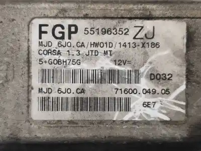 Second-hand car spare part ecu engine control for opel corsa c blue line oem iam references fgp55196352 7160004905 zj mjd6joca