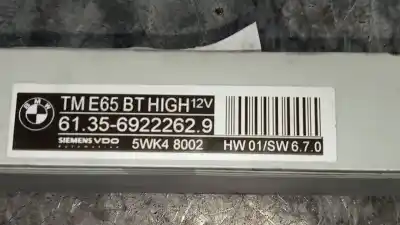 Second-hand car spare part electronic module for bmw serie 7 (e65/e66) 745i oem iam references 613569222629  5wk48002