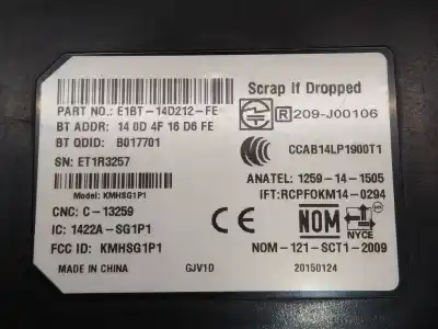 Second-hand car spare part electronic module for ford focus lim. (cb8) 1.6 tdci cat oem iam references e1bt14d212fe  