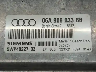Автозапчастина б/у ебу контролер двигуна для audi a3 (8p) 1.6 102 cv / 75 kw посилання на oem iam 5wp4022703  06a906033bb