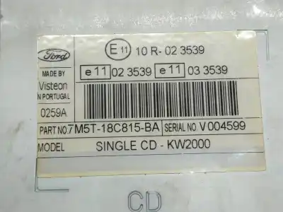 Peça sobressalente para automóvel em segunda mão sistema de áudio / rádio cd por ford focus c-max (cap) trend (d) referências oem iam 7m5t18c815ba  