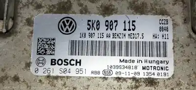 Peça sobressalente para automóvel em segunda mão centralina de motor uce por volkswagen golf vi (5k1) gti referências oem iam 0261s04951  5k0907115