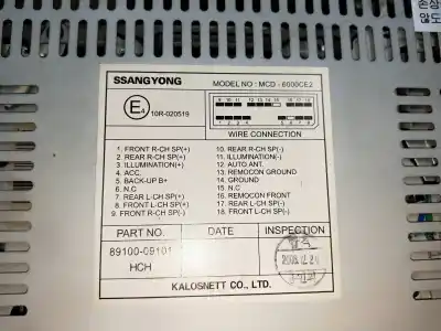 Pezzo di ricambio per auto di seconda mano impianto audio / radio cd per ssangyong actyon 200 xdi 4wd limited riferimenti oem iam 8910009101  