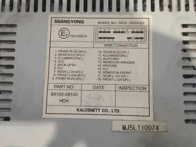 Автозапчасти б/у аудиосистема / радио cd за ssangyong actyon 200 xdi ссылки oem iam mcd6000ce2  