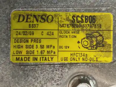 Автозапчастина б/у компресор кондиционера для ford ka (ccu) titanium+ посилання на oem iam 51747318 scsb06 5a7875220