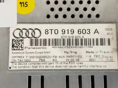Second-hand car spare part multifunction display for audi a4 berlina (b8) básico oem iam references 8t0919603a  