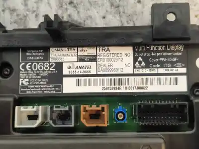 Second-hand car spare part multifunction display for renault captur xmod oem iam references 259153934r  0355149666