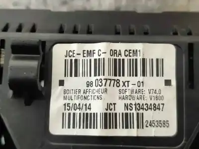 Second-hand car spare part multifunction display for citroen c3 tonic oem iam references 98037778xt  ns13434847
