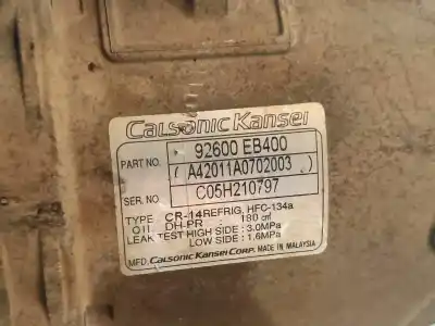 Автозапчастина б/у компресор кондиционера для nissan navara pick-up (d40m) doble cab se 4x4 посилання на oem iam 92600eb400  a42011a0702003 c05h210797