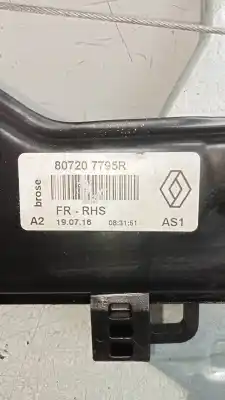 Second-hand car spare part passenger side right window regulator for renault kadjar experience oem iam references 087207795r  