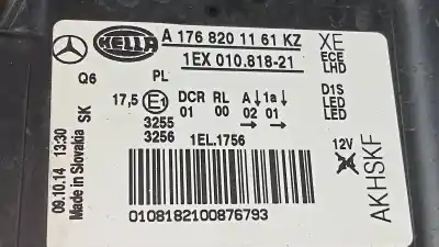 İkinci el araba yedek parçası sol far için mercedes-benz clase a (w176) a 200 cdi blueefficiency (176.001) oem iam referansları a1768201161kz  1ex01081821