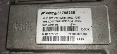 Автозапчастина б/у ебу контролер двигуна для lancia ypsilon (101) 1.3 multijet 16v oro (10.2006->) 75 cv / 55 kw посилання на oem iam 51795235 7160007300 mjd6f3y2