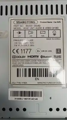 Second-hand car spare part gps navigation system for ssangyong tivoli 1.6 xdi 160 oem iam references 8920035040  