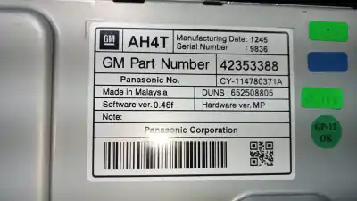 Second-hand car spare part multifunction display for opel astra j lim. 4türig selection oem iam references 42353388  cy114780371a