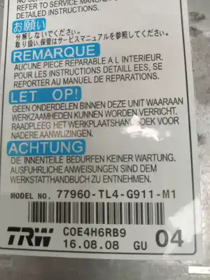 Автозапчасти б/у комплект подушки безопасности за honda accord tourer (cw) 2.2 dtec cat ссылки oem iam 77960tl4g911m1  