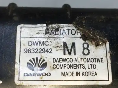 Peça sobressalente para automóvel em segunda mão radiador de água por chevrolet matiz 1.0 cat referências oem iam 96322942  