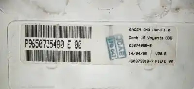 Peça sobressalente para automóvel em segunda mão quadrante por citroen c3 pluriel (hb_) 1.6 referências oem iam p96  
