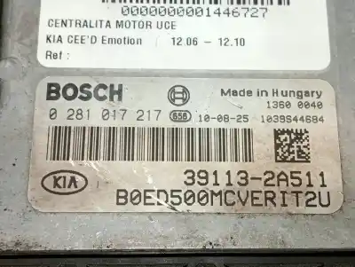 Second-hand car spare part ecu engine control for kia cee´d emotion oem iam references 391132a511  0281017217