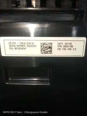 Peça sobressalente para automóvel em segunda mão comando de sofagem (chauffage / ar condicionado)  por citroen c4 lim. live edition referências oem iam 98100092xf  