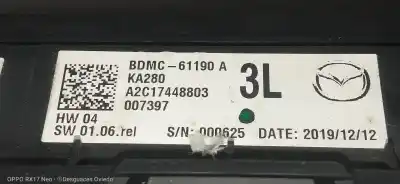 Peça sobressalente para automóvel em segunda mão comando de sofagem (chauffage / ar condicionado)  por mazda 3 berlina (bp) evolution referências oem iam bdmc61190a  a2c17448803