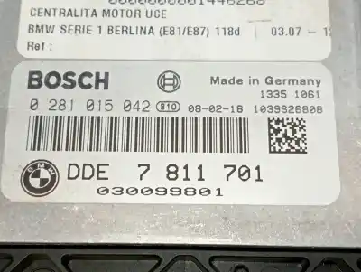Second-hand car spare part ecu engine control for bmw serie 1 berlina (e81/e87) 118d oem iam references 0281015042  