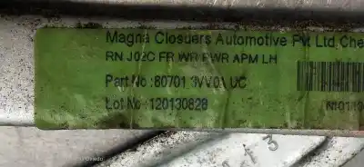 Second-hand car spare part driver left window regulator for nissan note acenta oem iam references 807013vv0a  807311hb2a