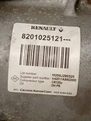 Second-hand car spare part air conditioning compressor for renault fluence expression oem iam references 8201025121  