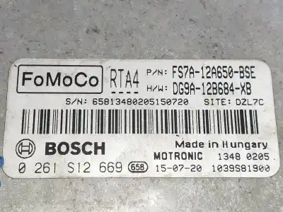Second-hand car spare part ecu engine control for ford mondeo lim. 1.5 ecoboost cat oem iam references fs7a12a650bse 0261s12669 dg9a12b684xb
